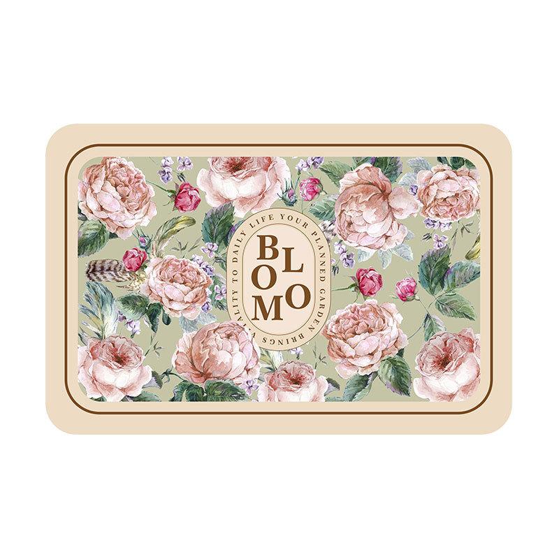 Floral PU Leather Placemat Waterproof Heat-Resistant Dining Table Mat Oil-Proof Decorative Table Pad for Home & Kitchen