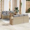 VidaXL 7-Piece Garden Sofa with Beige Cushions Poly Rattan 3358268