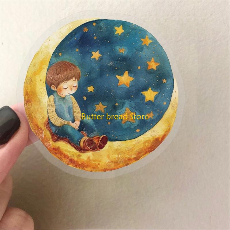 W89C 50 Sheets Retro Sticker Decorative Decal Luggage Sticker Watercolor Sticker CN