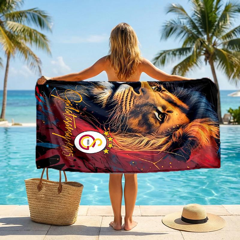 Galatasaray Mode Strandhandduk: Perfekt för sommaräventyr Mjuk, absorberande och snabbtorkande lämplig för simning och bad