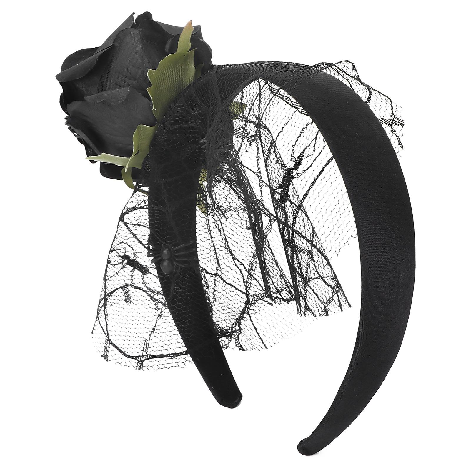 

Искусственный венок из роз из марли, изысканная повязка на голову для девочек, аксессуары для костюма на Хэллоуин, косплей