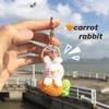 Cartoon Carrot Bunny Keyrings Knitting Rabbit Doll Pendant Crochet Keyrings  Friends Gift