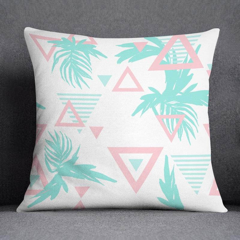 Abstract Summer Fresh Mint Blue Green Pattern Series Pillow  Bedroom Sofa Car Cushion Cover Case (45cm*45cm)