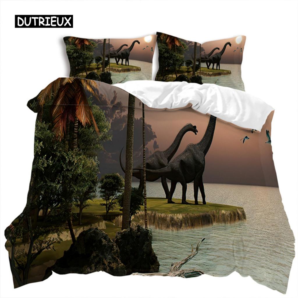 Duvet Cover Jurassic World Park Dinosaur Twin Double Microfiber Animal Comforter Cover  Dinosaur Bedding For Kids Teens Room