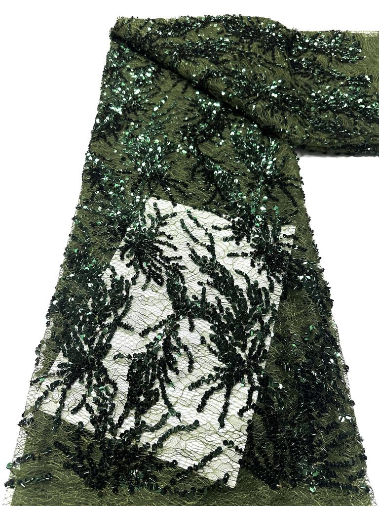 Wholesale African Sequins Lace Fabrics 2026 Nigerian French Sequins Net Lace Fabric For Women Dress Wedding High Quality 5Yards