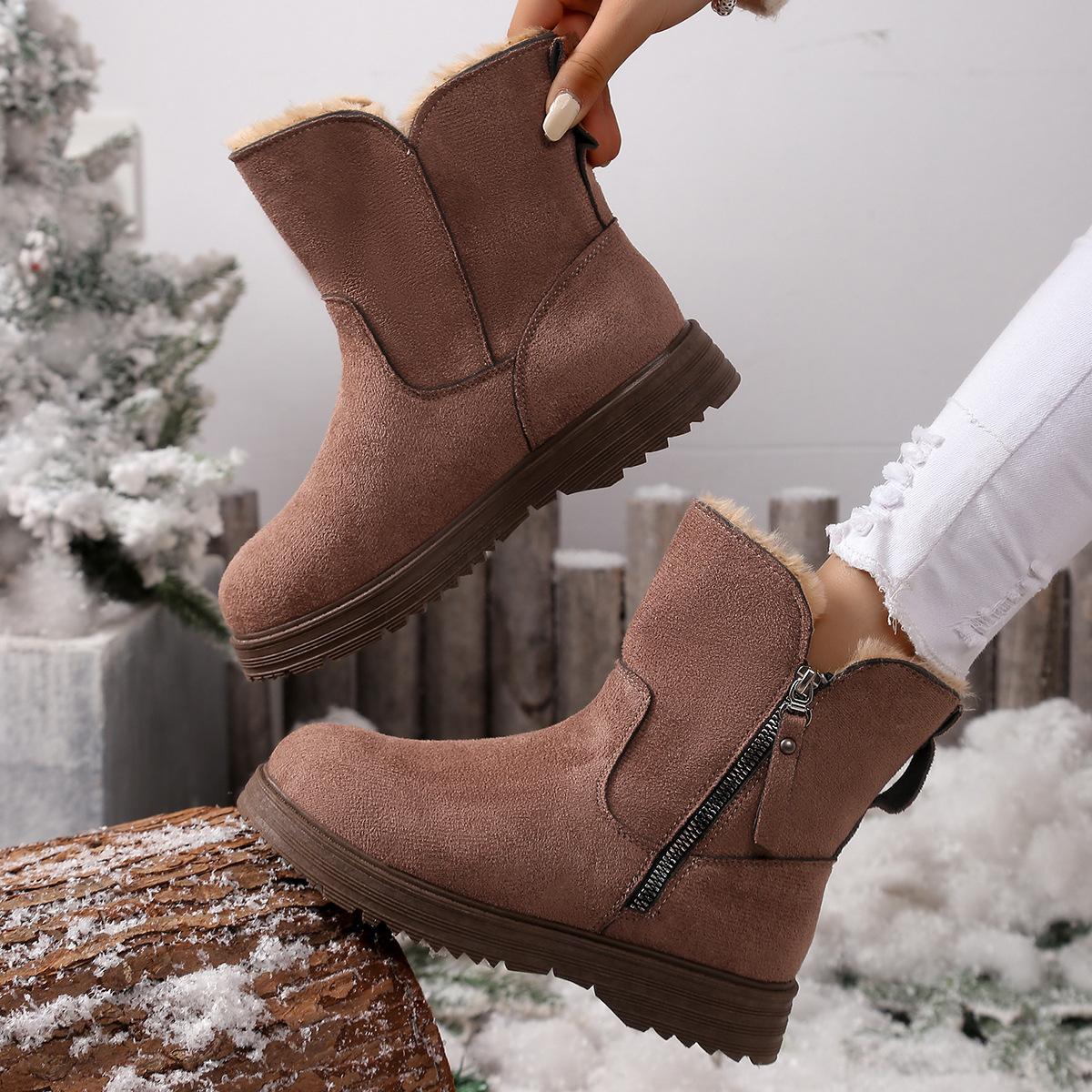 

Fashion Snow Boots Women s Winter New 2026 Korean Edition with Velvet Warm Cotton Shoes Women s Boots 35 хаки