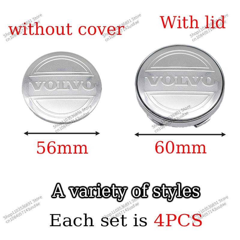 4ks 56/60mm Samolepky na středové krytky kol pro auto Kryty středů kol Pro Volvo Rdesign T6 AWD C30 C70 S40 S60 S70 S80 S90 V40 XC70