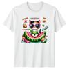 Summer Vacation Cat TShirt Cute Cats In Watermelon Slice Tee