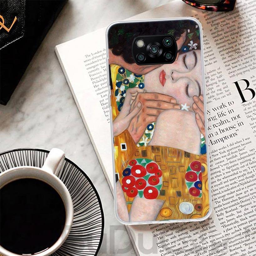 Kiss by Gustav Klimt Desig Cover For Xiaomi Mi 11T 10T 9T Pro 11 Lite Phone Case 12 12X 10 9 8 11i 6X 5X Ultra 5G Print Coque Fu