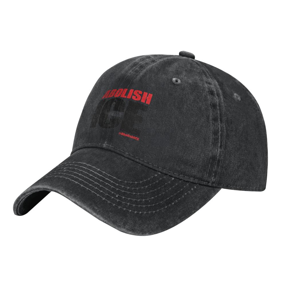 Fashion Abolish ICE Design Black Re Baseball Cap Men Women Distressed Denim Sun Cap Outdoor Summer Adjustable Caps Hat