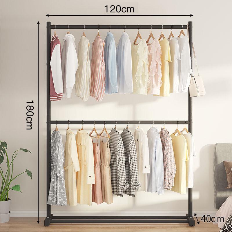 Double-Layer Hanger: Space-Saving Floor Rack for Clothes and Hats