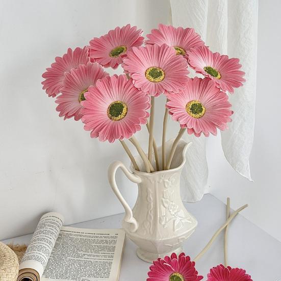 Artificial Gerbera Flowers with Bendable Stems Fake Silk African Gerbera Flower Boho Faux Wildflower for Wedding Bridal Party Home Kitchen Decor