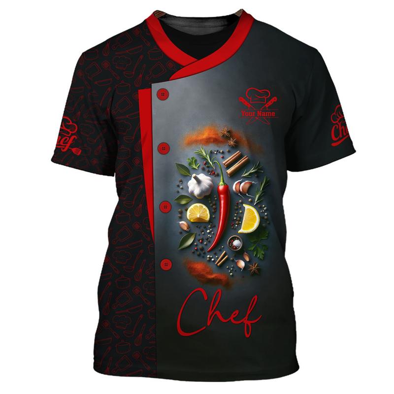 Cook Work T-shirt Personality 3d Printed Customized Name O-neck T Shirts Chef Harajuku Fashion Breathable Tee Top 2026New