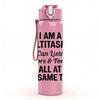 1PC I Am A Multitasker Quote Text 750ml Color Plastic Sports Water Bottle Leakproof Flip Straw Lid Suitable for Sports Office Home Use