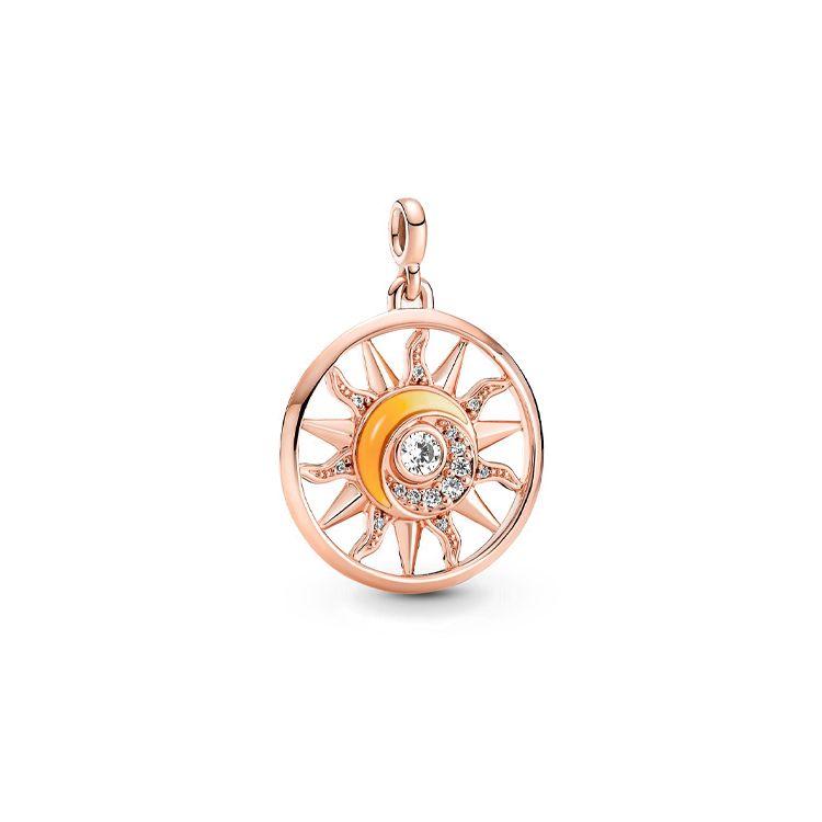 Pandora Sun Power Medal Personalized Diy Beads 925 Silver Pendant Unisex Jewelry 781965C01 Rose Gold