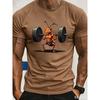 Funny Strong Ant Weightlifting printing Men's T-shirt Fashionable Summer Breathable Daily Fitness Running