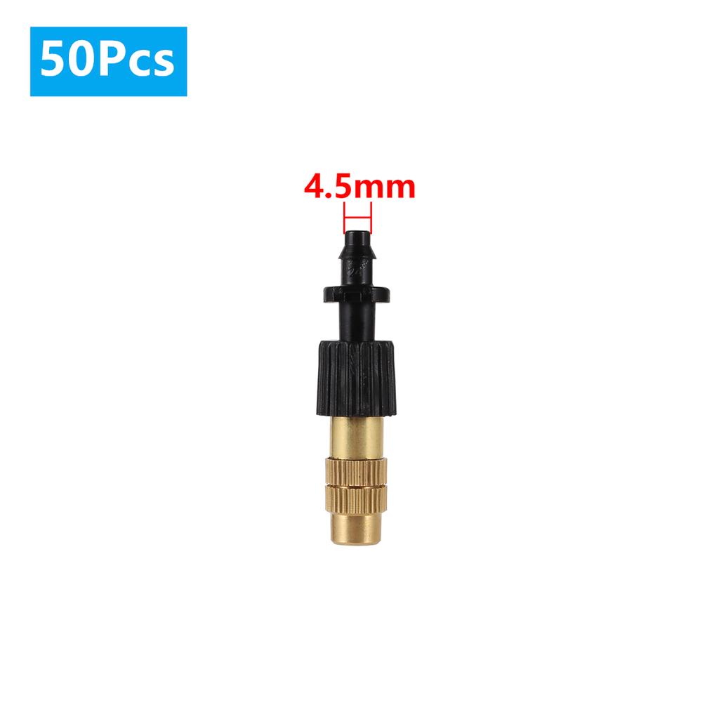 5/50Pcs 6mm Brass Mist Nozzle Kits 4/7mm 8/11mm Hose Garden Lawn Micro Irrigation Atomaiztion Cooling Dust Removal Sprayer Heads