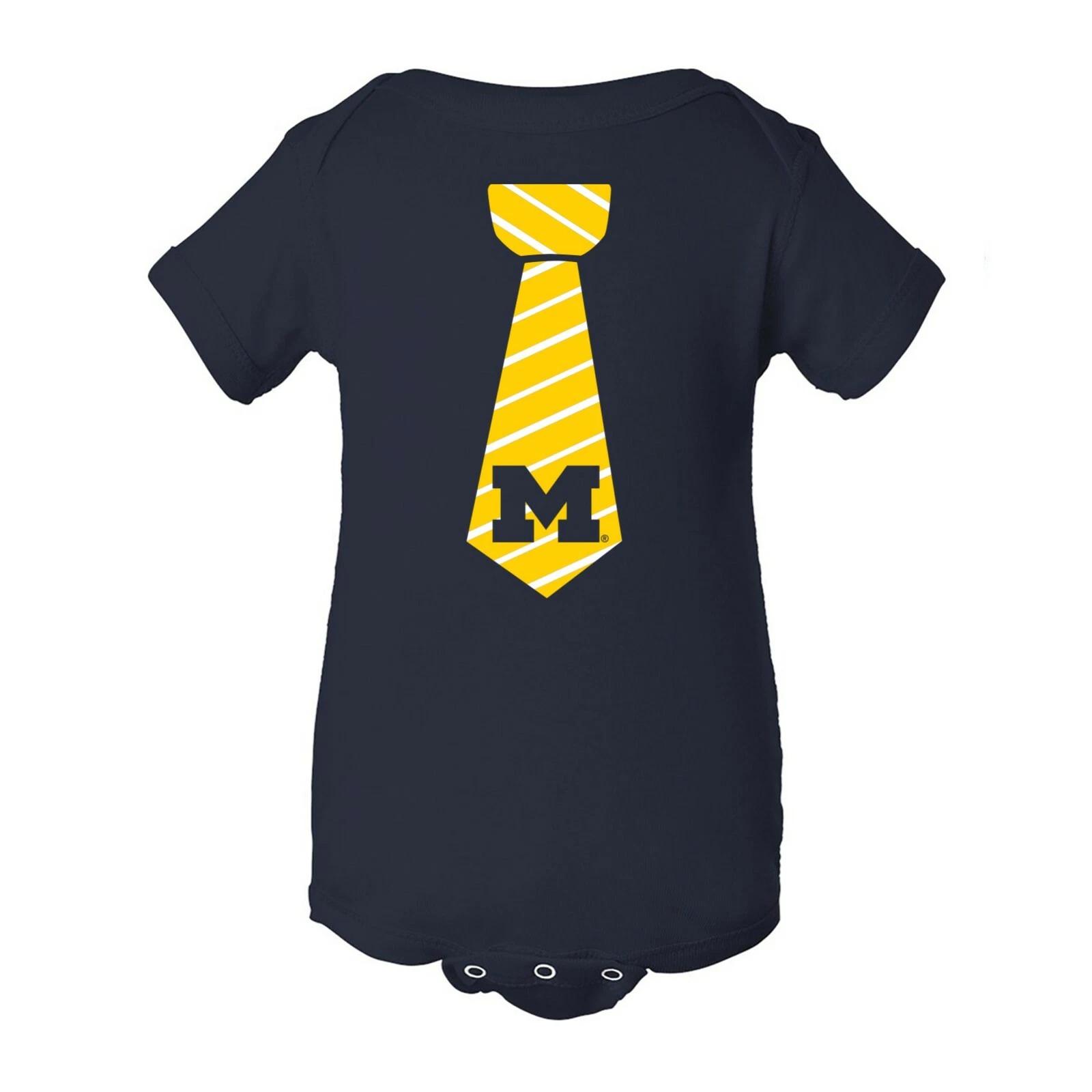 Michigan Wolverines Necktie Infant Creeper Bodysuit - Navy XL