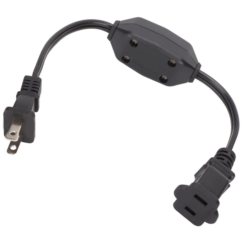 OnOff Switch Extension Cord, 12Amp 125V Switched 2-Pin Outlet Polarity Extension Cord for 1-15P Male to 1-15R Female Plug (Black)