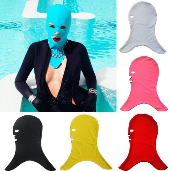 Facekini Breathable Pool Mask Head Sunblock UV Sun Protection Face Swim Cap