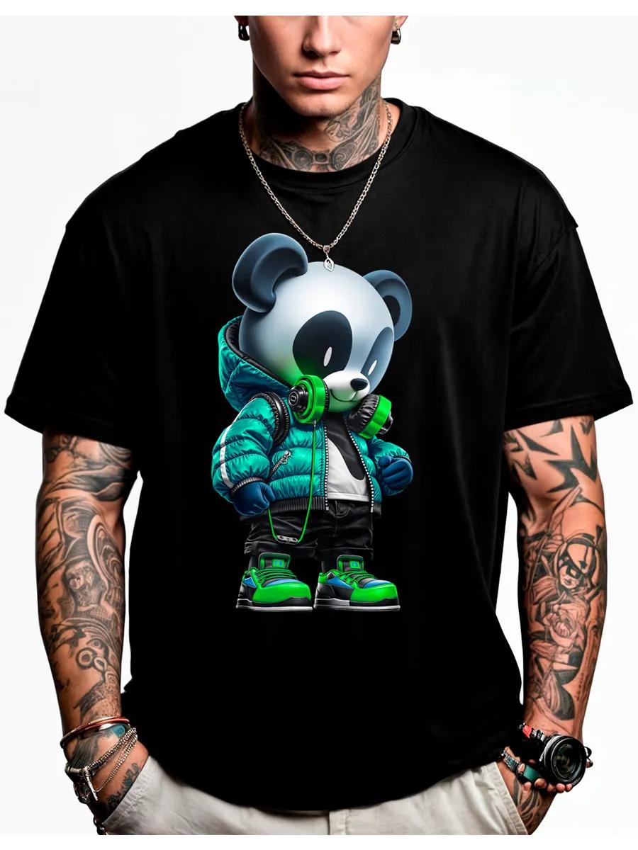 Glow in the dark t-shirt with Panda print 4XL