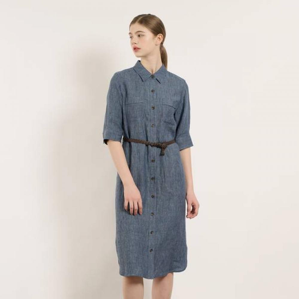 

Bcbg Linen Pocket Patch Dress B5m4o623 Dark Blue (54)/77