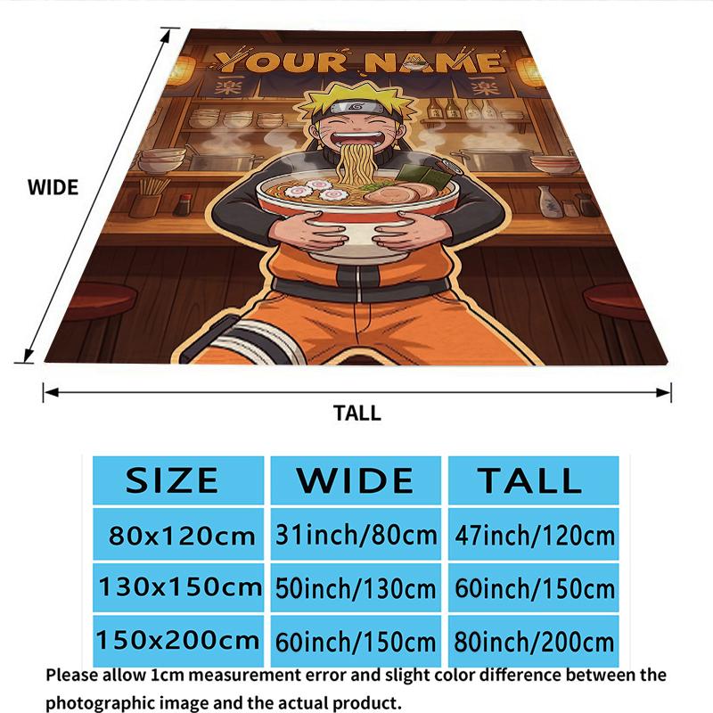 Custom Name,Naruto Printed Flannel Blanket, soft throw for bedroom sofa, washable, Christmas present, great gift.