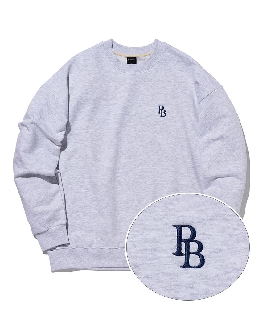PAPERBOY Pb Logo Sweatshirt - White Melange
