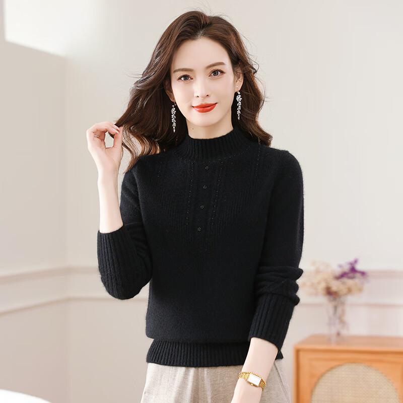 

Women s Autumn/Winter Semi-Turtleneck Pullover Sweater XL