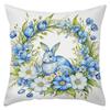 Blue Floral Easter Pillows With Bunny And Eggs Polyester pillowcase, sofa decorative cushion cov Headboard Pillow