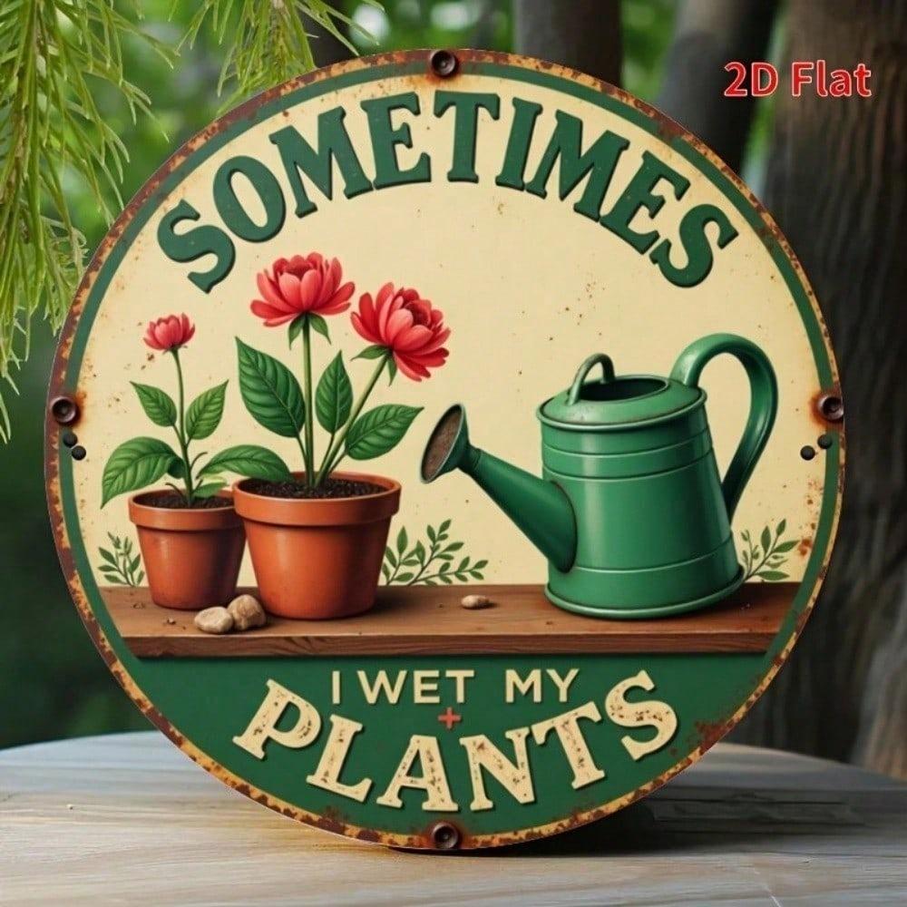 Vintage 8 Inch Round Metal Tin Sign Retro Wall Decor for Home Bar Cafe Man Cave Rustic 2D Flat Art