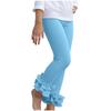 Leggings-Hosen für Mädchen, lässig, mit mehrlagigem Rüschensaum, elastische Passform, weicher Stoff, bequemes Design, geeignet für den täglichen Gebrauch und Aktivitäten