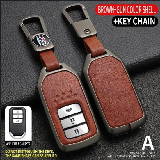 Zinc Alloy TPU Car Key Fob Case Cover For Honda Civic Accord CR-V HR-V Fit Pilot