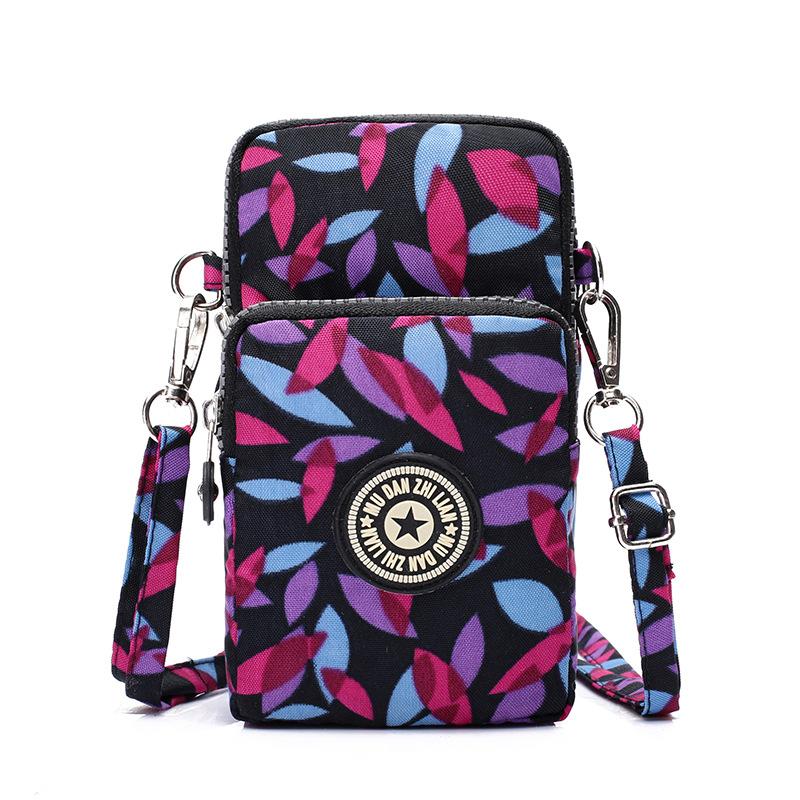 Women Portable Mobile Phone Mini Bags Nylon Waterproof Crossbody Bag Retro Fashion Purse Lady Wallet Clutch Trendy Wrist Arm Bag