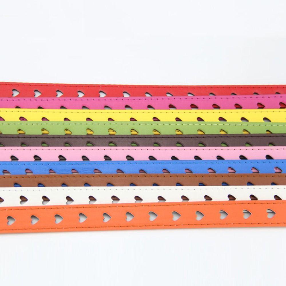Alloy Buckle Leather Belt Hollow Heart Jeans Belt Stylish Waist Belt Casual Wear
