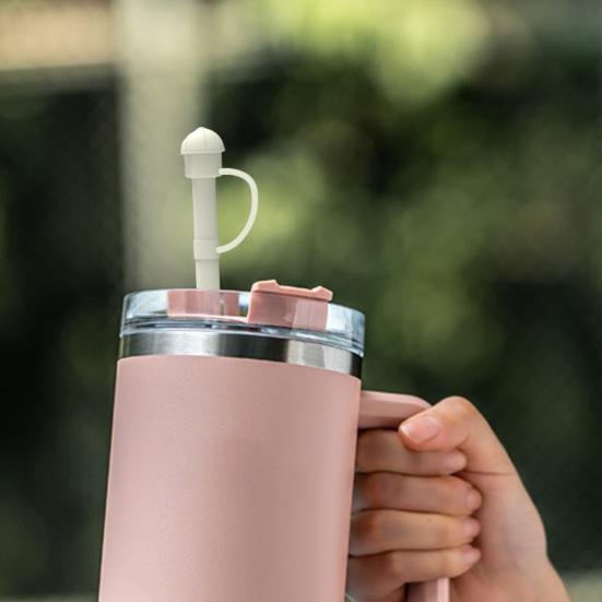 1/6ks sada silikonových brček pro sklenice o objemu 30/40 oz, opakovaně použitelná brčka s kryty, potravinářská snadno čistitelná náhradní silikonová brčka na cesty a venkovní použití