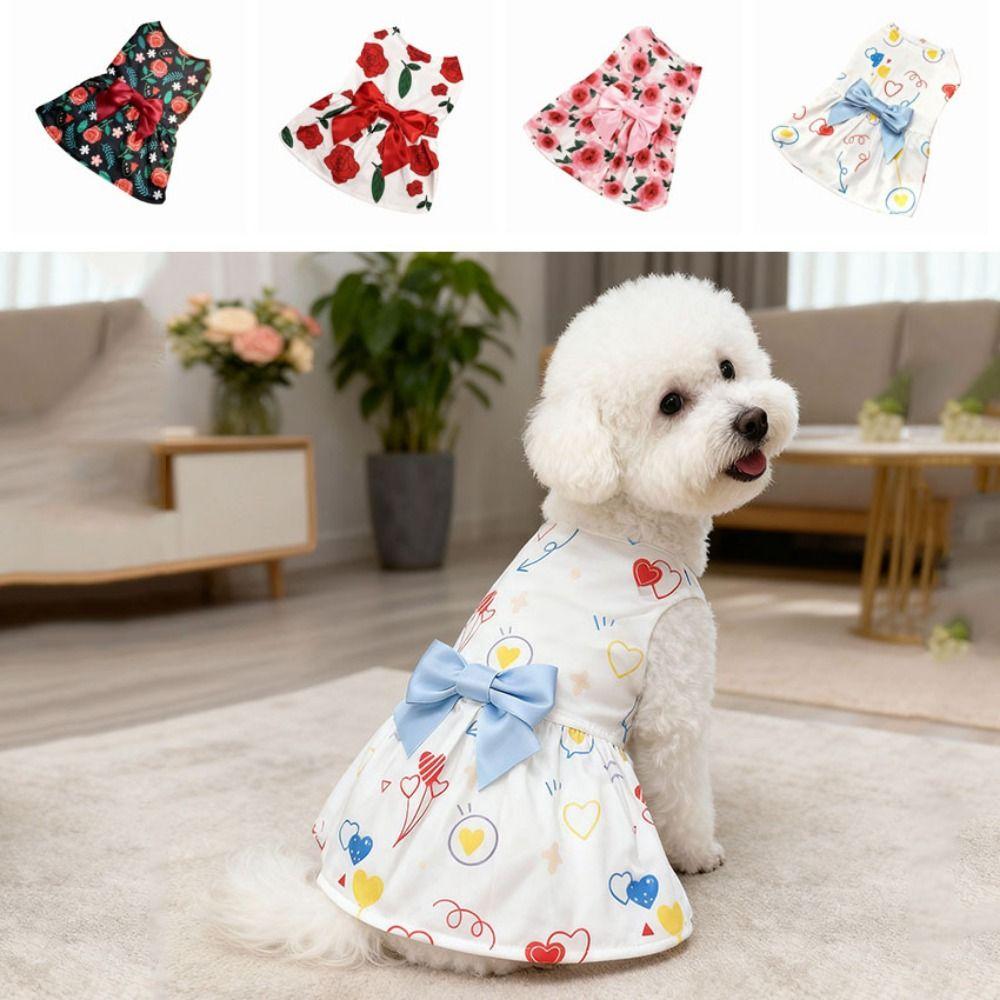 Breathable Summer Dog Clothes Pretty Dog Sleeveless Dress Fashion Cute Puppy Clothes Pet Costumes