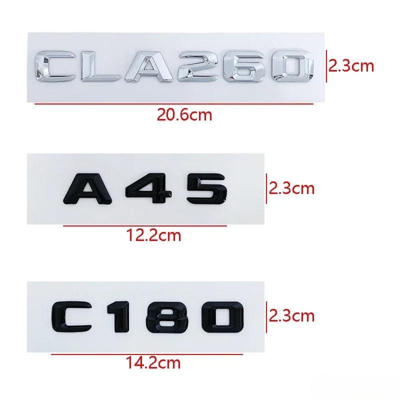 ABS Car Rear Trunk Emblem Sticker Letter Decal for Mercedes Benz C63 A45 E320L E350L S400L A220L ML350 GLS450 CLA260 Accessories