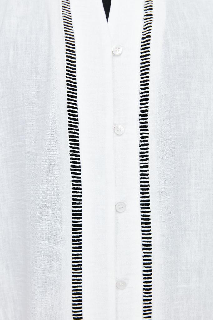 Women's Style Plus Size White V-Neck Flounce Hem Beach Dress