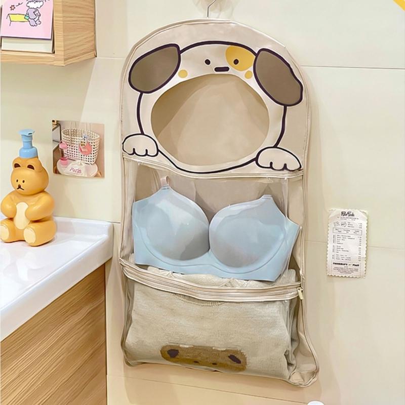 Organizzatori da appendere con apertura extra larga, design a cartone animato, resistenti all'acqua, borsa da parete salvaspazio per la casa, cucine, bagni