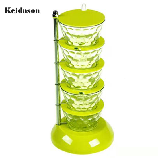 Convenient Good Sealing Visible Seasoning Jar Rotating Design Box Kitchen Accessories