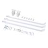 3PCS Wire Shelf Brackets Set Steel Wire Shelving Support Bracket with 6 Clamps and 2 End Brackets for 12 Inch Wire Shelf Wardrobe Closet