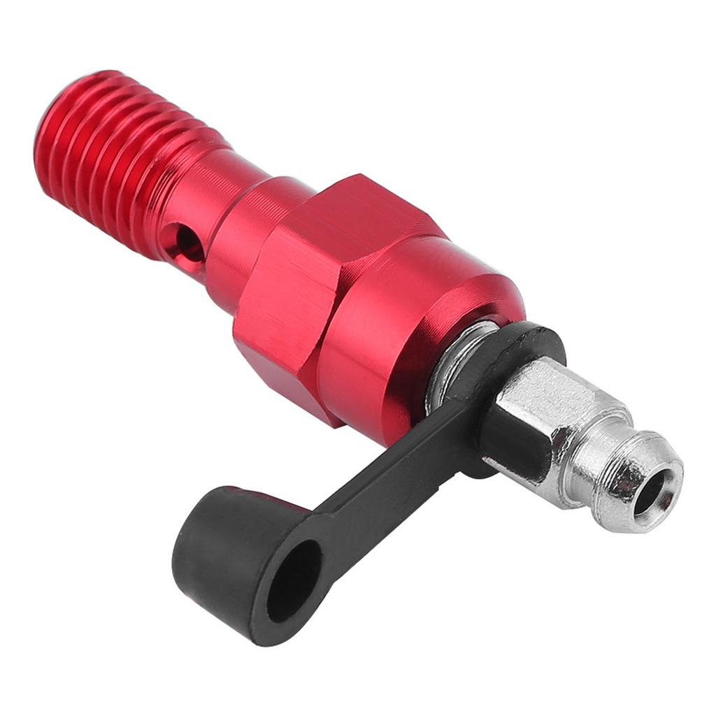 M10x1.0mm Motorcycle Brake Master Caliper Bleed Screw Nipple Banjo Bolt   Dust Cap Red