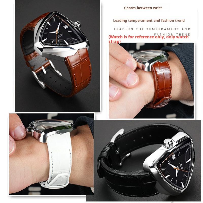 Für Hamilton VENTURA Presley 80. Jubiläum H24535331/H24525331/H24585331 Lederarmband Uhrenarmband Herren Schwarz Braun Armband