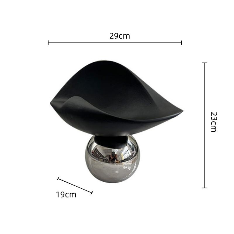 

Geometric Storage Tray Fruit Plate Desktop Storage Container Geometric Silver Sphere Irregular Disc Home Decoration Accessories чорний