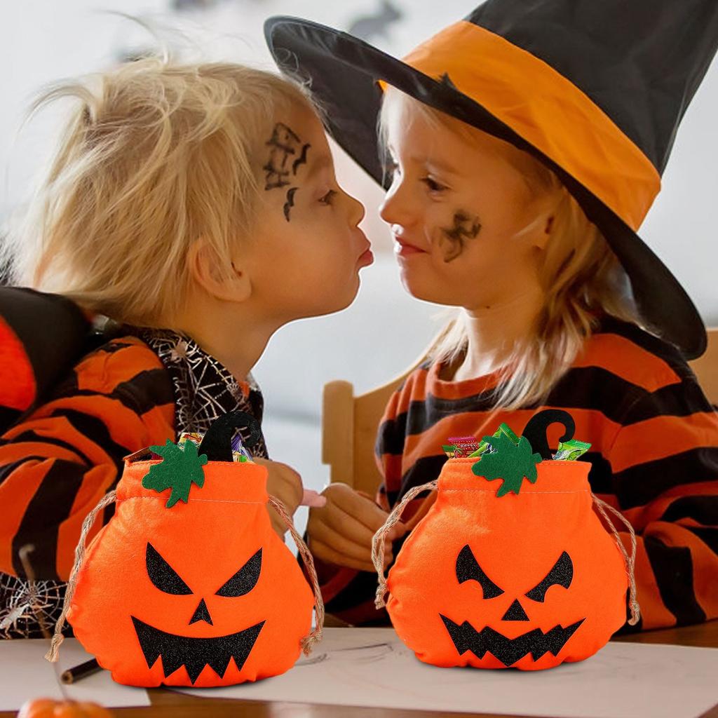 Halloween Decorations Pumpkin Ghost- Face Handbag Ghost- Festival Children's Candy Gift Bag Pumpkin Bag