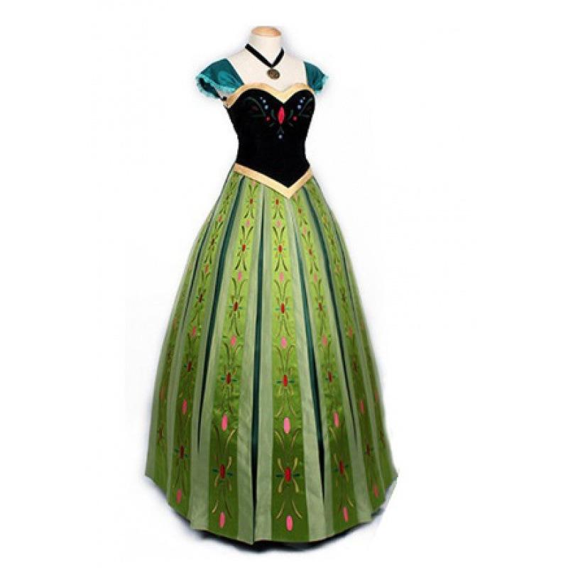Frozen Beauty, Princess Anna Dress Anime Peripheral Ladies Long Dress Halloween Performance Dress