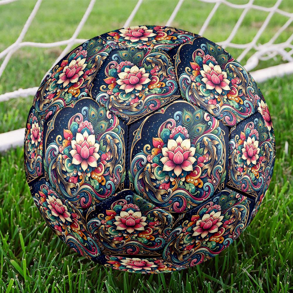 1pc Lotus Peacock Size 5 Soccer Ball Professional Match Training Football Indoor &Outdoor Sports Ball Training Ball Lightweight Durable y33