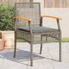 VidaXL Set of 4 Garden Chairs Cushions, Patio Seats, Outdoor Backyard Terrace Furniture, Grey Wicker 366252