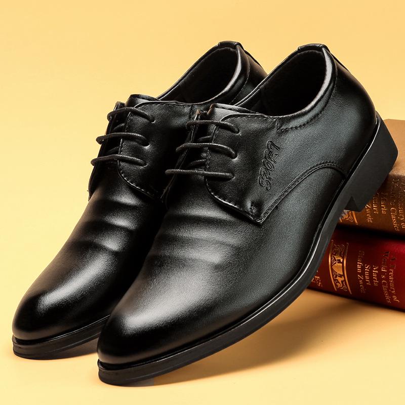 Lace-Up Men'S Business Dress Leather Shoes Daily Casual Men'S Shoes Low-Top Single Shoes
